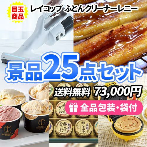 ふとんクリーナー「レイコップ」がメインの多人数に対応できる景品25点セット